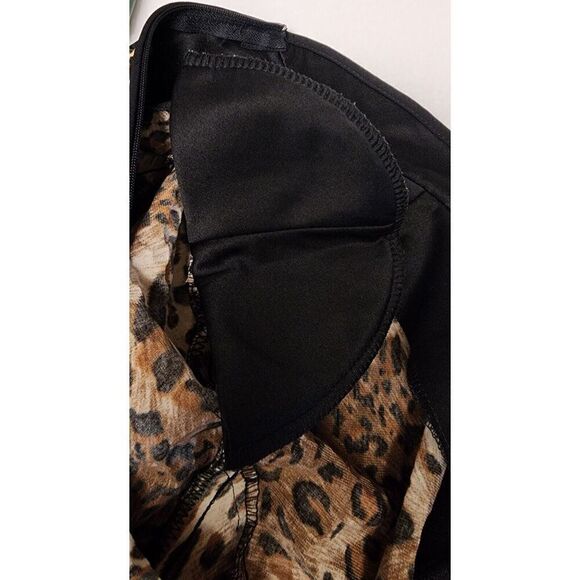 aDRESSing WOMAN Leopard Cheetah Animal Print Full Zip Shimmer Jacket Size M - Picture 11 of 11
